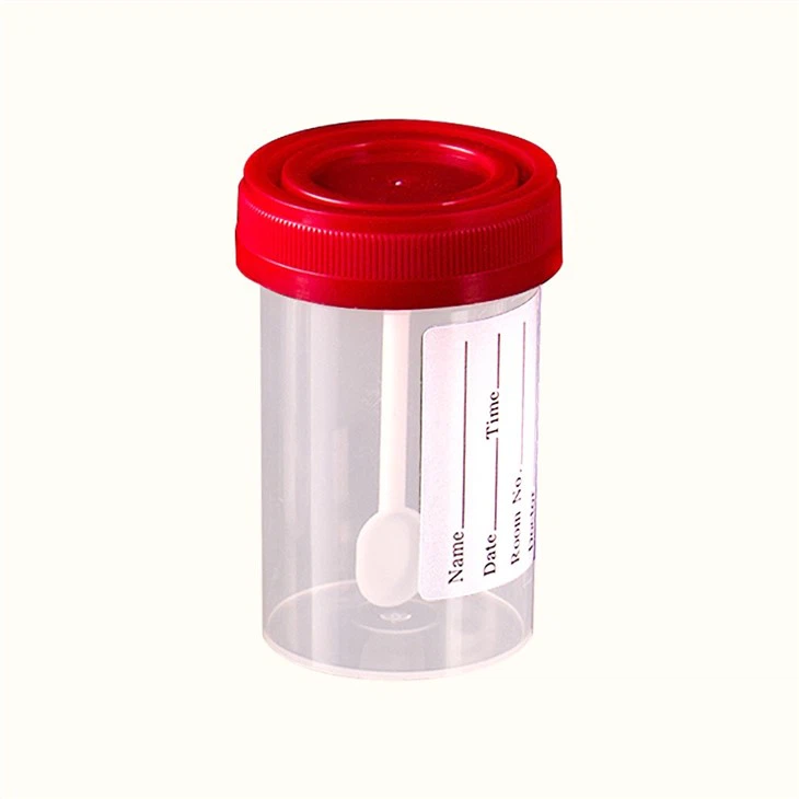Hospital Sterile Stool Urine Container With Spoon 30ml 60ml 90ml 120ml